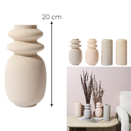 Dekoratīva stikla vāze – moderna dizaina akcents interjeram (20 cm)