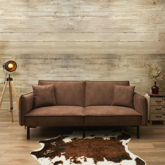 Dizaina dīvāns ar gulēšanas funkciju, brūns