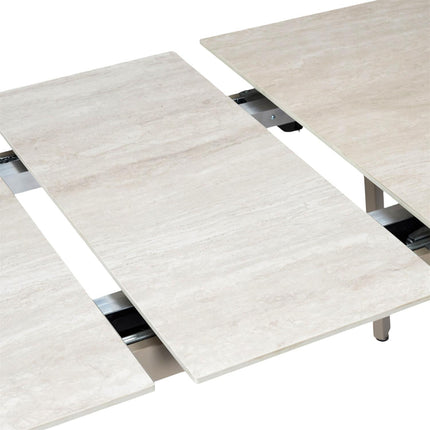 Izvelkams keramikas galds ''PIETRA'' 140–180 cm – sinterētais akmens, metāls