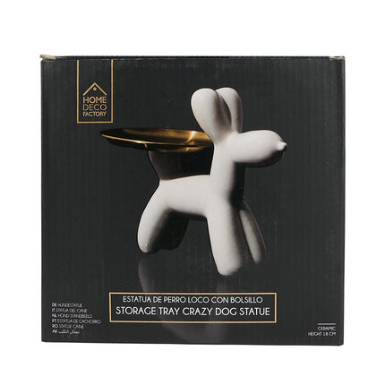 Crazy Dog dekoratīva figūra ar paplāti – H18 cm, 3 krāsas