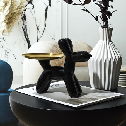Crazy Dog dekoratīva figūra ar paplāti – H18 cm, 3 krāsas