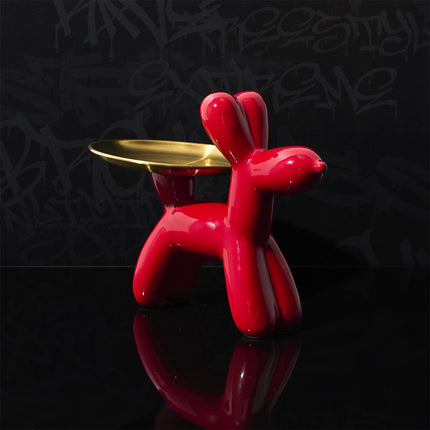 Crazy Dog dekoratīva figūra ar paplāti – H18 cm, 3 krāsas