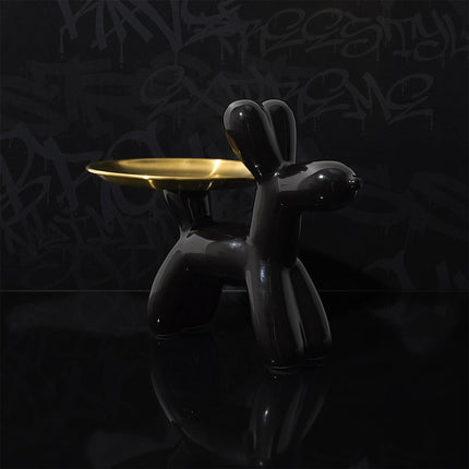 Crazy Dog dekoratīva figūra ar paplāti – H18 cm, 3 krāsas