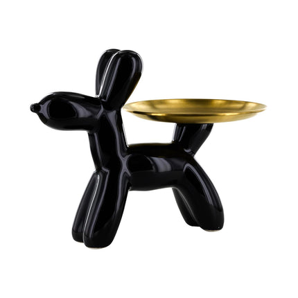 Crazy Dog dekoratīva figūra ar paplāti – H18 cm, 3 krāsas