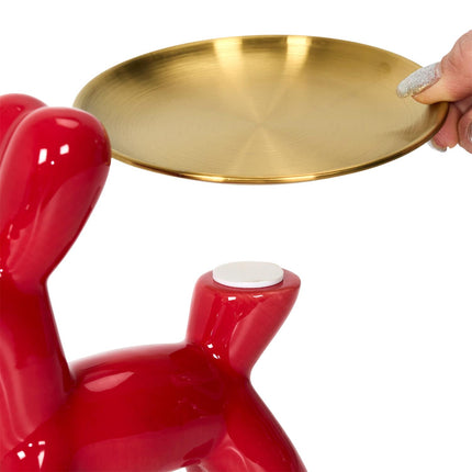 Crazy Dog dekoratīva figūra ar paplāti – H18 cm, 3 krāsas