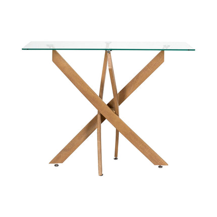 Konsoles galds ar rūdīta stikla virsmu – 100 × 40 cm