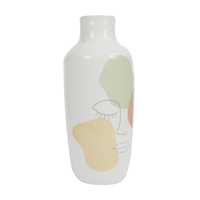 Dekoratīva keramikas vāze ar abstraktu sejas dizainu 29cm