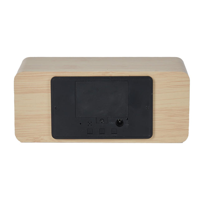 Digitālais modinātājs ar bezvadu (indukcijas) uzlādi – bambusa dizainā