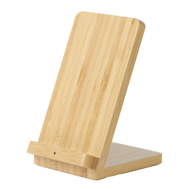 Bezvadu uzlādes statīvs viedtālrunim (indukcija), koka