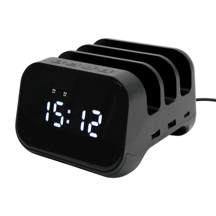 Modinātājpulkstenis ar 3 ierīču uzlādes staciju