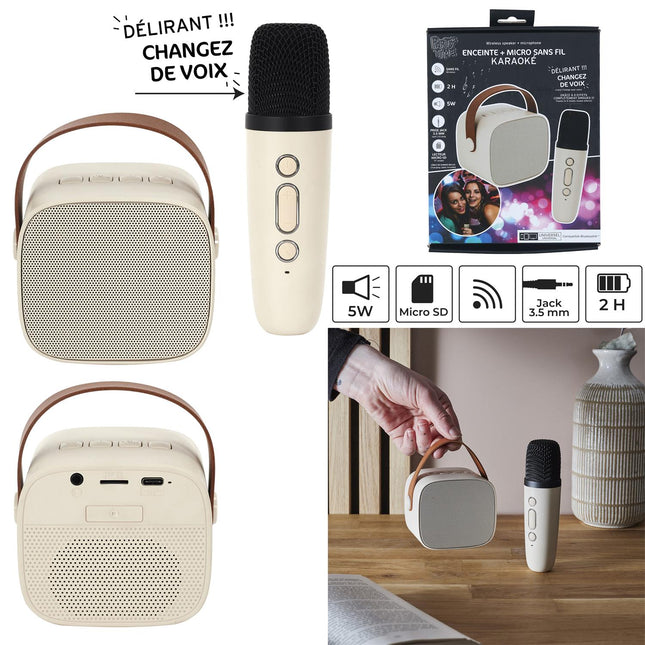 Bezvadu skaļrunis ar karaoke mikrofonu