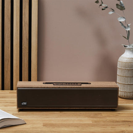 Bezvadu skaļrunis ar koka efekta dizainu