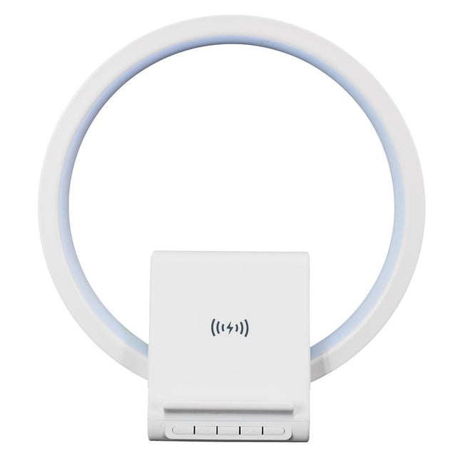 LED galda lampa ar bezvadu lādētāju un Bluetooth skaļruni