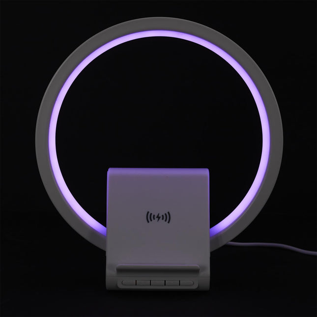 LED galda lampa ar bezvadu lādētāju un Bluetooth skaļruni