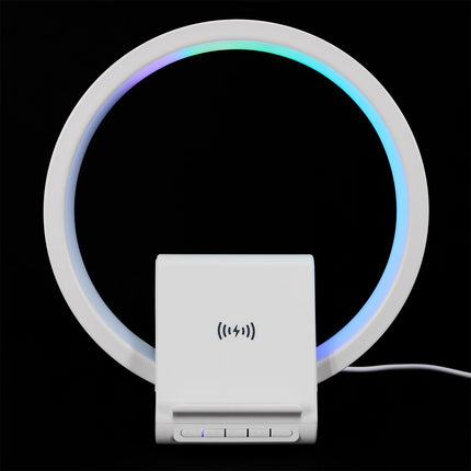 LED galda lampa ar bezvadu lādētāju un Bluetooth skaļruni