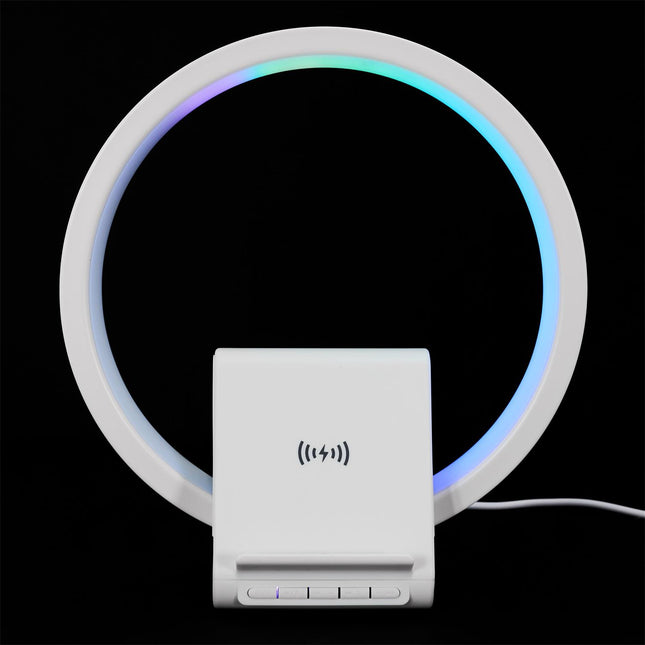 LED galda lampa ar bezvadu lādētāju un Bluetooth skaļruni