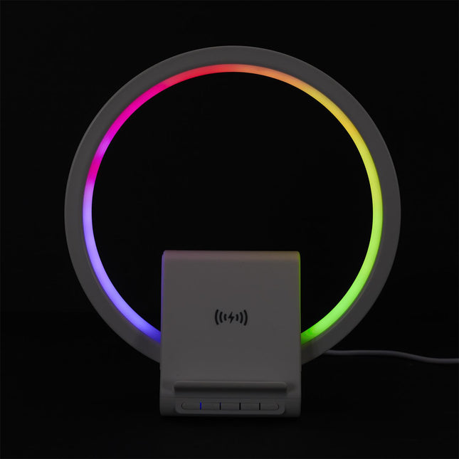 LED galda lampa ar bezvadu lādētāju un Bluetooth skaļruni
