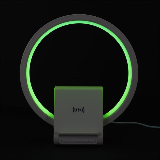 LED galda lampa ar bezvadu lādētāju un Bluetooth skaļruni