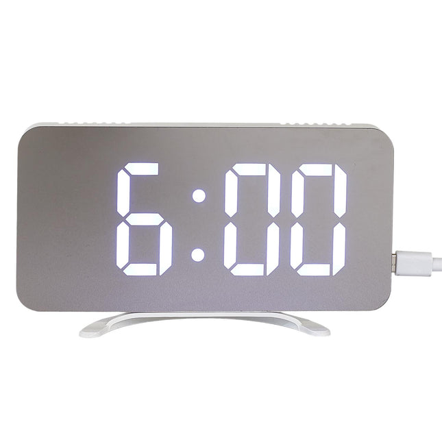 Digitālais LED galda pulkstenis ar vairākkrāsu displeju un USB pieslēgumiem