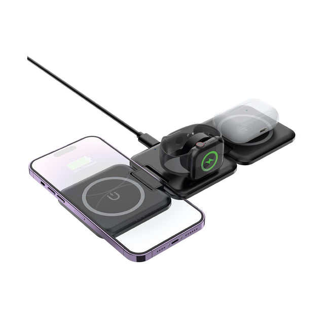 Salokāma bezvadu uzlādes stacija 3-in-1 (20W)