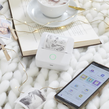 Bezvadu termo printeris “Tiny Print” – melnbalta druka bez tintes