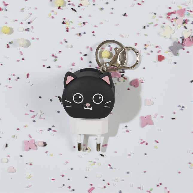 Kawaii kaķīša USB-C lādētājs ar atslēgu piekariņu