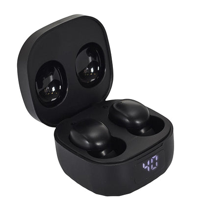 Bezvadu Bluetooth austiņas ar uzlādes futlāri un LED baterijas indikatoru