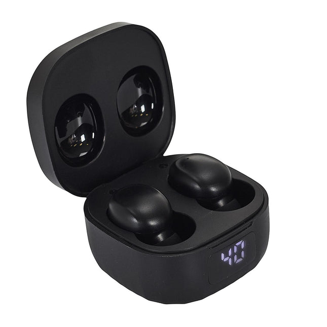 Bezvadu Bluetooth austiņas ar uzlādes futlāri un LED baterijas indikatoru