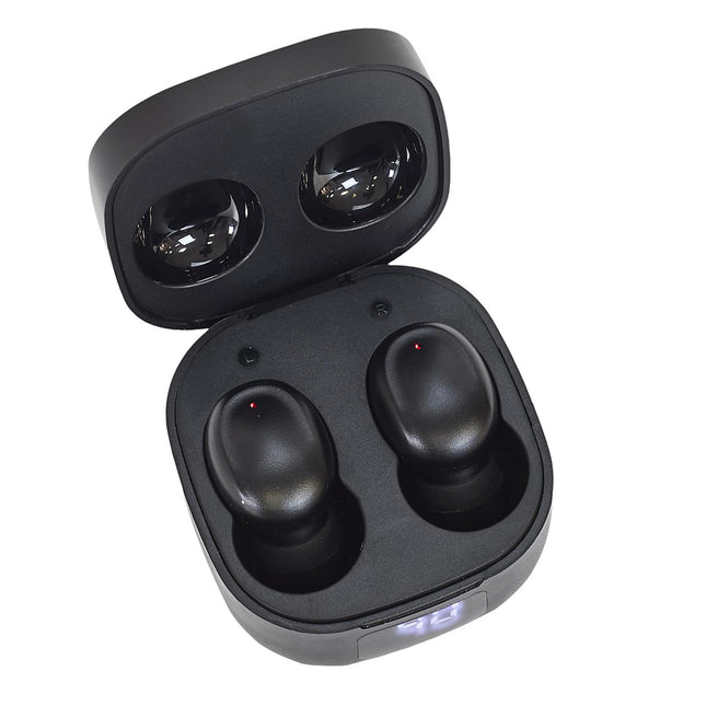 Bezvadu Bluetooth austiņas ar uzlādes futlāri un LED baterijas indikatoru