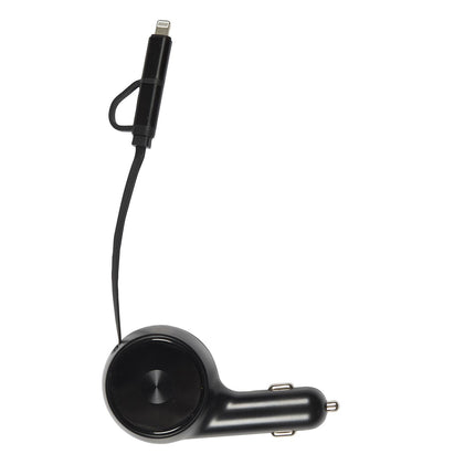 Auto lādētājs ar izvelkamu kabeli 4-in-1 (60W) | USB-C, USB-A,