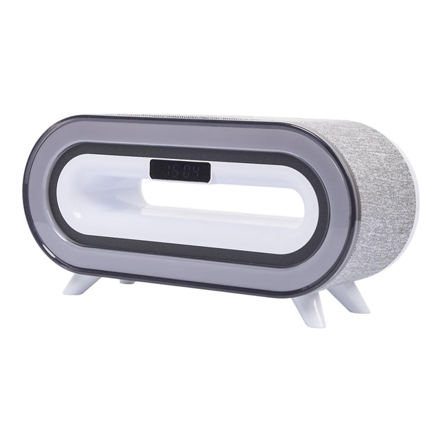 Modinātājs ar Bluetooth skaļruni, bezvadu uzlādi un RGB apgaismojumu