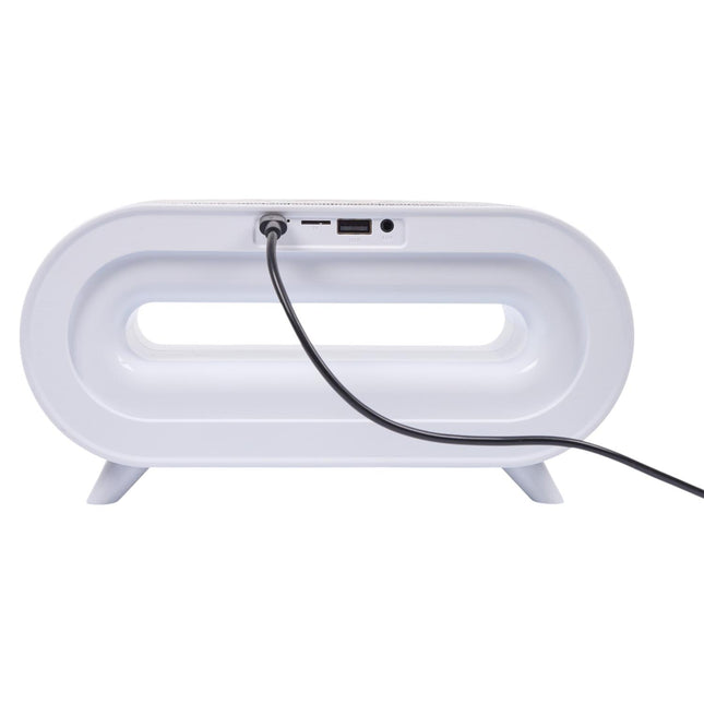 Modinātājs ar Bluetooth skaļruni, bezvadu uzlādi un RGB apgaismojumu