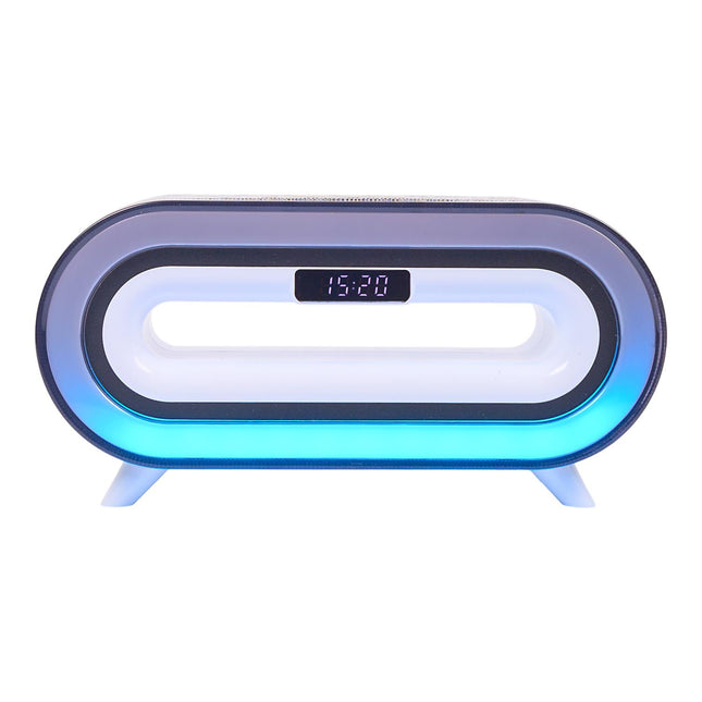 Modinātājs ar Bluetooth skaļruni, bezvadu uzlādi un RGB apgaismojumu