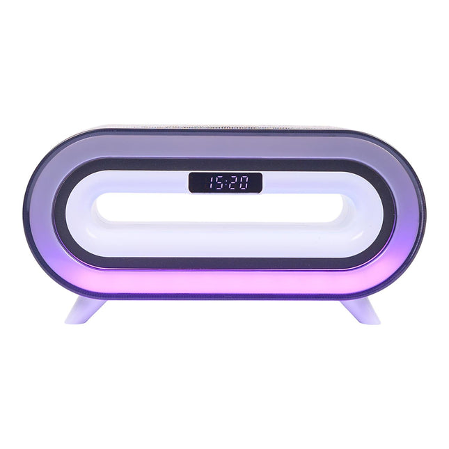 Modinātājs ar Bluetooth skaļruni, bezvadu uzlādi un RGB apgaismojumu