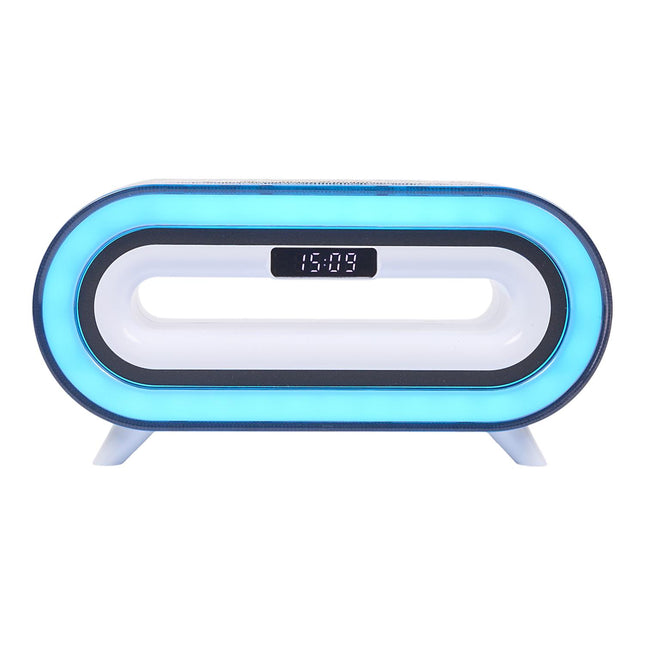 Modinātājs ar Bluetooth skaļruni, bezvadu uzlādi un RGB apgaismojumu