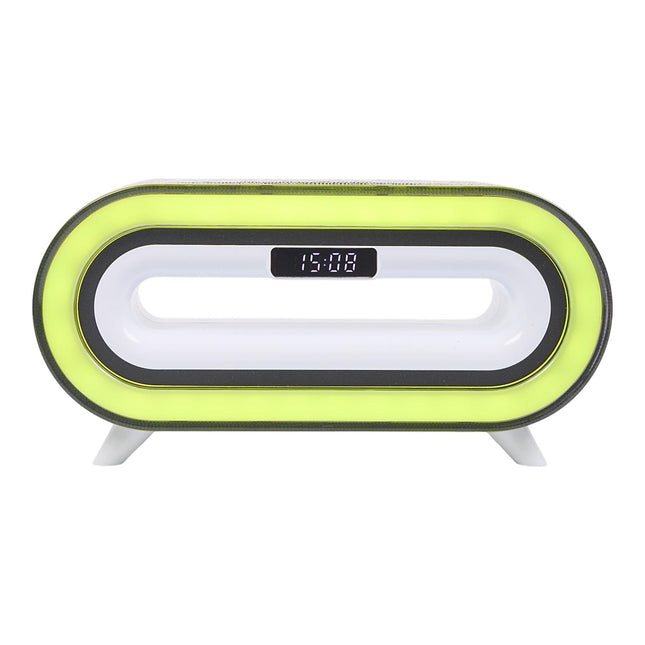 Modinātājs ar Bluetooth skaļruni, bezvadu uzlādi un RGB apgaismojumu