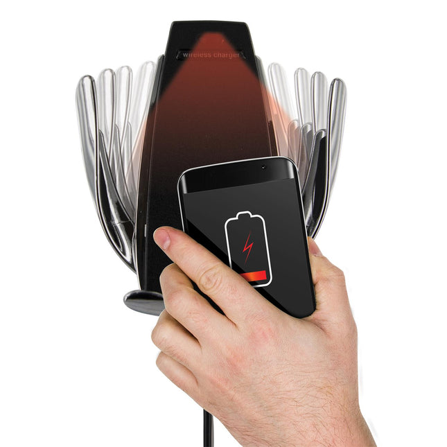 2-in-1 Bezvadu auto telefona turētājs ar automātisku fiksāciju (bezvada lādēšana)