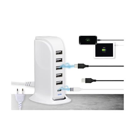 Daudzportu USB Lādētājs ar 6 Pieslēgvietām