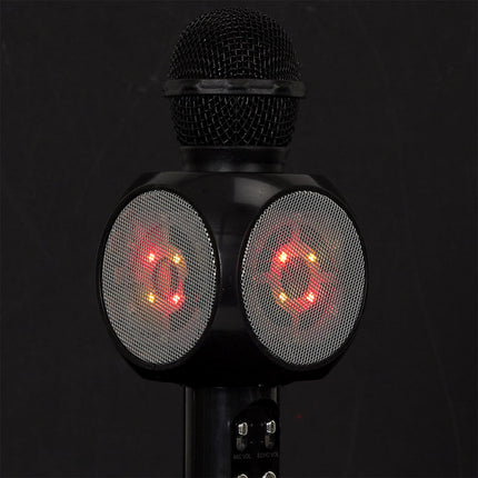 Bezvadu karaoke mikrofons ar LED gaismām