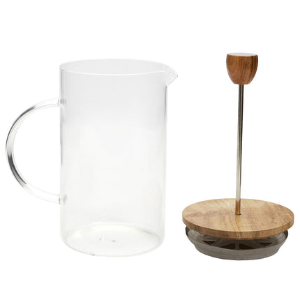 French Press kafijas kanna ar akācijas koka vāku – 850 ml