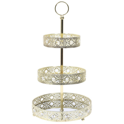 Trīslīmeņu Dekoratīvais Stends ar Spoguļa Paplātēm