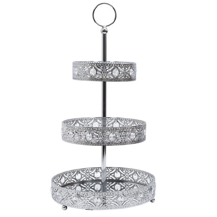 Trīslīmeņu Dekoratīvais Stends ar Spoguļa Paplātēm