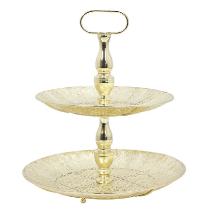 Divstāvu metāla paplāte zelta Ø39.5