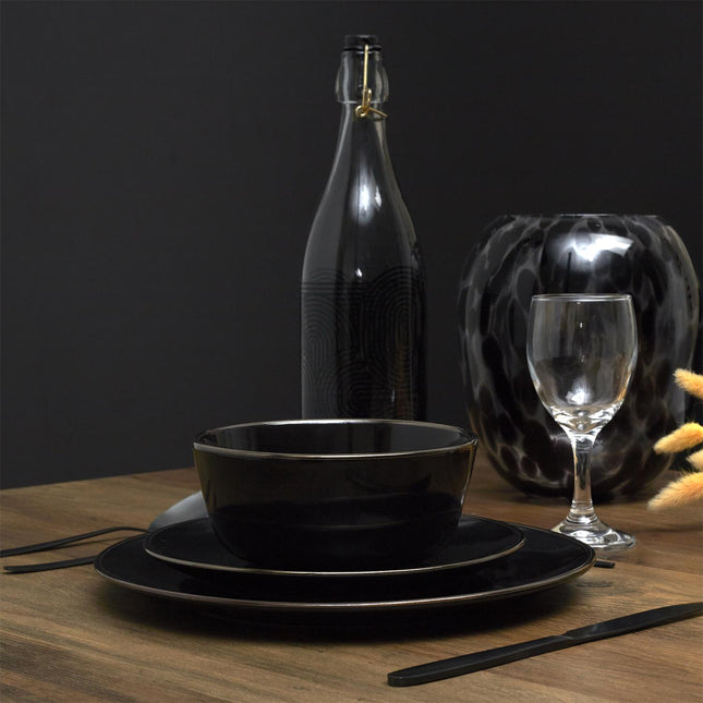 Keramikas bļodiņa ''LISERE DORE'' melnā krāsā ar zelta maliņu Ø 14,5