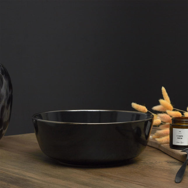 Salātu bļoda ''LISERE DORE'' melnā krāsā ar zelta maliņu Ø 24,8 cm