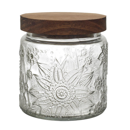 Stikla burciņa ar koka vāku 500 ml