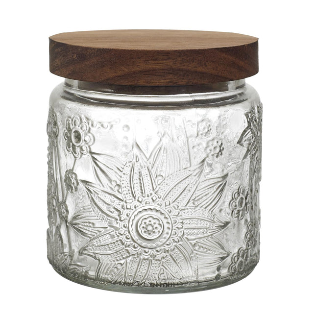 Stikla burciņa ar koka vāku 500 ml
