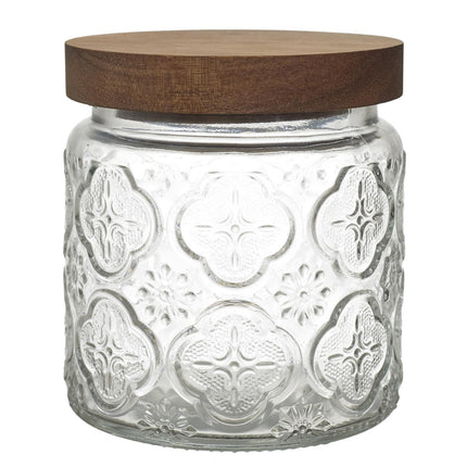 Stikla burciņa ar koka vāku 500 ml