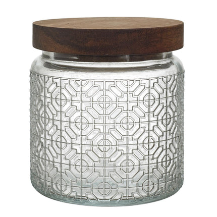 Stikla burciņa ar koka vāku 500 ml