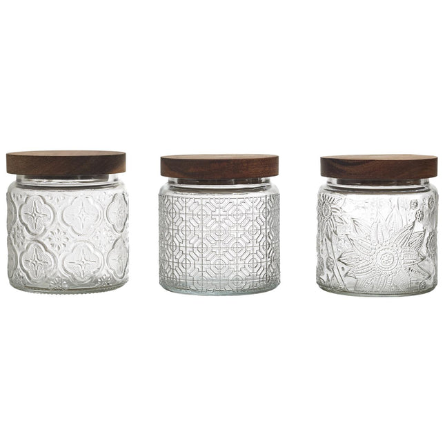 Stikla burciņa ar koka vāku 500 ml